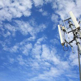 Telecommunication tower with blue sky Telecommunication tower with blue sky